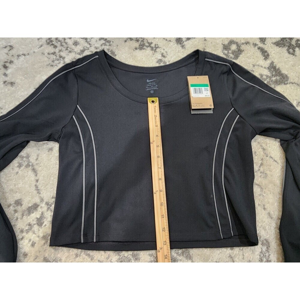 NEW Nike ONE Fitted Dri-Fit LS Cropped Top Black Size XL NWT $60 Dri Fit - Picture 7 of 10